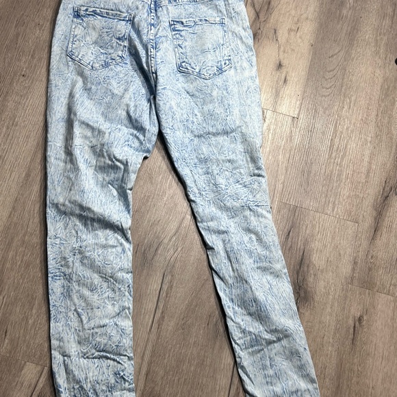 Aphrodite Light Blue Skinny Distressed Acid washed Stretch Jeans Size XL - Picture 6 of 6